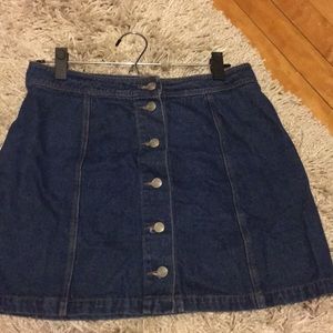 High waisted jean skirt